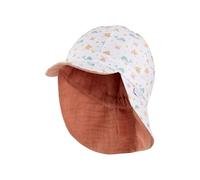 Sterntaler Wende Schirmmütze Meerestiere - Sommermütze aus Baumwolle mit Print und Nackenschutz - Wendeseite aus Musselin (Bio) - Unisex Baby Kinder Kopfbedeckung - Strandkappe - weiß, Größe 45