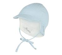 Sterntaler Musselin-Wendemütze mit Nacken- und UV-Schutz 39 hellblau/natur