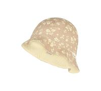 Sterntaler Wende Sonnenhut blumig - Sonnenhut aus Baumwolle mit blumigem Print, beidseitig tragbar, gefüttert mit Bio-Baumwoll-Musselin, mit Gummizug, UV-Schutz 50+ - Taupe, Größe 47