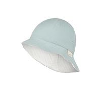 Sterntaler Wende Sonnenhut Uni - Sonnenhut aus weichem Bio-Baumwoll-Musselin, beidseitig tragbar, atmungsaktiv, pflegeleicht, mit UV-Schutz 50+ - Helltürkis, Größe 47