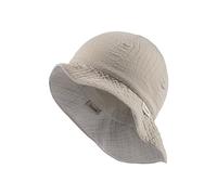 Sterntaler Wende Sonnenhut Uni - Strandhut aus Musselin(Bio) - UV-Schutz 30 Sommerhut Mädchen - mit elastischen Gummiband und Nackenschutz - Baby Kinder Kopfbedeckung - beige, Größe 39