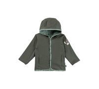 Sterntaler Baby Wendejacke Unisex - Babyjacke mit Kapuze und Esel Emmi Applikation auf dem Ärmel - aus weichem Baumwolljersey - mattgrün, 86