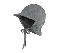 Sterntaler Wendeschirmmütze Grafik mit Nackenschutz und Bindeband - Wende Hut Jungen - Baby Mütze mit Ohrenklappen - Wende -Fischerhut Baby schützt den Kopf vor Sonneneinstrahlung - steingrün, 43