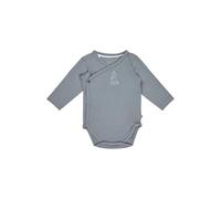 Sterntaler Wickelbody Langarm mit Dino Rexi Print - mit seitlichem Druckknopfverschluss - Baumwolljersey - Jungen Unterwäsche - bequem & pflegeleicht - ab Geburt - graublau - Größe 62
