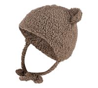 Sterntaler Inkamütze aus Teddy mit Öhrchen, Ohrenklappen und Bindeband - gefüttert mit Baumwollfleece - Jungen - weich und warm - Mütze für Baby und Kinder, braun, Größe 47