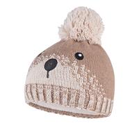Sterntaler Winter-Strickmütze Bommel Bär 51 braun gestrickt