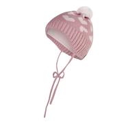 Sterntaler Winter-Strickmütze Bommel Herzen 45 rosa gestrickt