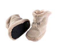 Sterntaler Babystiefel aus Microfleece Unisex - Baby Schuhe mit rutschfester Sohle & Kordelstopper - Babyschuhe aus Teddyflausch+Stretch, beige, 16