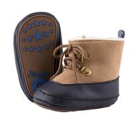 Sterntaler Babystiefel Farbkombi Jungen - Babyschuhe mit rutschfester Sohle, Klettverschluss & Schnürsenkeln - aus Kunstleder, Teddyflausch,marine,22