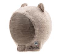 Sterntaler Schalmütze aus Wolle (Merino) mit Kaschmir-Feeling Unisex - Babymütze mit Klettverschluss - Gefütterte Baby Mütze Winter - Sand, 49
