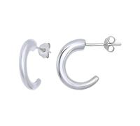 Sternvoll® Ohrringe Silber 925 Creolen rhodiniert | Minimalistische Halbcreolen | Hypoallergen & Leicht | Alltagsschmuck für Damen