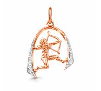 Sternzeichen Anhänger Schütze aus 585er Rotgold mit Zirkonia, Höhe ca. 24 mm Karatov