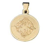 Sternzeichenanhänger JOBO "Amor Anhänger Sternzeichen", gelbgold 333, Schmuckanhänger, Damen, Fische, Gelbgold 333, 333 Gold rund 12 mm (19290568-0) gelbgold 333