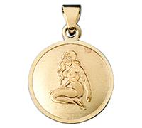 Sternzeichenanhänger JOBO "Amor Anhänger Sternzeichen", gelbgold 333, Schmuckanhänger, Damen, Jungfrau, Gelbgold 333, 333 Gold rund 12 mm (91770044-0) gelbgold 333