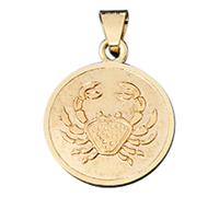 Sternzeichenanhänger JOBO "Amor Anhänger Sternzeichen", gelbgold 333, Schmuckanhänger, Damen, Krebs, Gelbgold 333, 333 Gold rund 12 mm (75964249-0) gelbgold 333