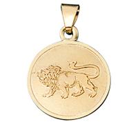 Sternzeichenanhänger JOBO "Amor Anhänger Sternzeichen", gelbgold 333, Schmuckanhänger, Damen, Löwe, Gelbgold 333, 333 Gold rund 12 mm (38801907-0) gelbgold 333
