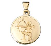 Sternzeichenanhänger JOBO "Amor Anhänger Sternzeichen", gelbgold 333, Schmuckanhänger, Damen, Schütze, Gelbgold 333, 333 Gold rund 12 mm (22775819-0) gelbgold 333