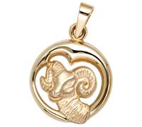 Sternzeichenanhänger JOBO "Anhänger Sternzeichen", gelbgold 375, Schmuckanhänger, Damen, Widder, Gelbgold 375, 375 Gold rund 14 mm (52350114-0) gelbgold 375