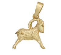 Sternzeichenanhänger JOBO "Anhänger Sternzeichen", goldfarben, Schmuckanhänger, Damen, Steinbock, Silber 925 (Sterlingsilber), 925 Silber vergoldet matt (44110838-0) goldfarben