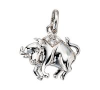 Sternzeichenanhänger JOBO "Anhänger Sternzeichen", silber 925, Schmuckanhänger, Damen, Stier, Silber 925 (Sterlingsilber), 925 Silber rhodiniert mit Zirkonia (97409229-0) silber 925