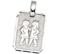 Sternzeichenanhänger JOBO "Anhänger Sternzeichen", silber 925, Schmuckanhänger, Damen, Zwilling, Silber 925 (Sterlingsilber), 925 Silber rhodiniert achteckig (44617256-0) silber 925