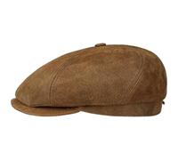 Stetson 6 Panel Flatcap Schirmmütze Used-Look Leder braun XL (60-61 cm)