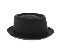 Stetson Athens Cotton Porkpie Hut Damen/Herren - Stoffhut aus Baumwolle - Pork Pie Made in Italy - Sommer/Winter - Herrenhut mit Innenfutter - schwarz 63 cm