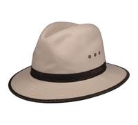 Stetson Baumwoll Traveller Fischerhut mit Lederimitat Braun gemustert, 61/XL