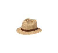 Stetson Traveller Raffia Strohhut mit Ledergarnitur, Natur (7) 58-59 cm (L)