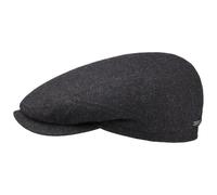 Stetson Belfast Schirmmütze Flatcap Uni einfarbig Made in EU Herren Herbst Winter anthrazit 58 cm