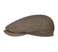 Stetson Belfast Silk Schiebermütze Herren - Flatcap aus Seide - Herrencap Made in EU - Seidenmütze Frühjahr/Sommer - Flat Cap beige-braun 54 cm