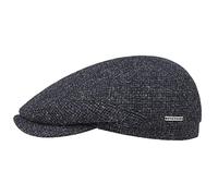 Stetson Belfast Tweed Flatcap Schirmmütze Schiebermütze Wollcap Mütze für Herren - Made in The EU Wintercap mit Schirm, Futter Herbst-Winter - 55 cm blau