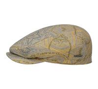 Stetson Belleview Driver Flatcap - Mehrfarbige Mütze - Sommermütze im Freizeit-Look - Made in The EU - UV-Schutz 40 - Baumwolle Cap für Herren - Frühling/Sommer blau-gelb S (54-55 cm)
