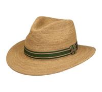 Stetson Benardsen Travellerhut Strohhut UV-Schutz 40 Ripsband Mehrfarbig Damen Herren Frühling Sommer Natur M (56-57 cm)