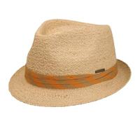 Stetson Benaro Trilby Raffiahut Stoff Garniturband Uni einfarbig Damen Herren Frühling Sommer