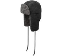 Stetson Bomber Denim Garage Fliegermütze Chapka Ushanka Pilotenmütze Herren - mit Ohrenklappen, Futter, Kinnband Herbst-Winter Herbst Winter - L (58-59 cm) schwarz
