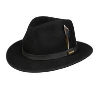 Stetson Boynton Traveller Hut Wollfilz Packable Ledergarniturband Herren Herbst Winter schwarz L (58-59 cm)