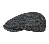 Stetson Brayton Harris Tweed Driver Flatcap Mehrfarbige Schirmmütze mit wärmender Schurwolle Handgefertigt in Deutschland Herren Herbst/Winter grau-blau 57 cm