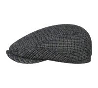 Stetson Brayton Harris Tweed Driver Flatcap - Mehrfarbige Mütze - Schirmmütze mit wärmender Schurwolle - Handgefertigt in Deutschland - Herren - Herbst/Winter grau-blau 58 cm