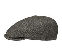 Stetson Brooklin Classic Herringbone Flatcap Schirmmütze 100% Wolle Herren Herbst Winter Dunkelbraun 60 cm