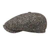 Stetson Brooklin Donegal Flatcap Herren Schirmmütze Schurwolle Baumwollfutter Sechsteilige Herrencap Herbst Winter grau 62 cm