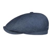 Stetson Brooklin Leinen Schirmmütze Damen Herren Fischgratmuster Ballonmütze Frühjahr Sommer dunkelblau-meliert XL (61-62 cm)