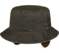 Stetson Bucket Hat with Earflaps Cotton/Polyester Brown 57/M
