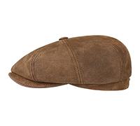 Stetson Ledermütze Hatteras Burney Herren - Schiebermütze Schirmmütze Flatcap mit Schirm, Futter Frühling-Sommer Herbst-Winter - XXL (62-63 cm) braun