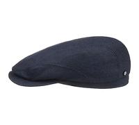 Stetson Chester Flatcap Mütze Schirmmütze Hahnentritt Herren Herbst Winter Made in Germany dunkelblau 58 cm
