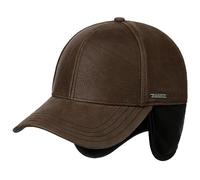 Stetson Chevrette Cowhide Cap Baseballcap Fullcap mit Ohrenklappen Damen und Herren Herbst Winter braun M (56-57 cm)
