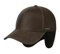 Stetson Chevrette Cowhide Cap Baseballcap Fullcap mit Ohrenklappen Damen und Herren Herbst Winter braun XXL (62-63 cm)