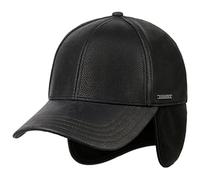 Stetson Chevrette Cowhide Cap Baseballcap Fullcap mit Ohrenklappen Damen und Herren Herbst Winter schwarz S (54-55 cm)