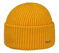 Stetson Classic Beanie Uni einfarbig Made in Italy Damen und Herren Herbst Winter gelb One Size
