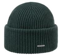Stetson Classic Beanie Uni einfarbig Made in Italy Damen und Herren Herbst Winter grün One Size